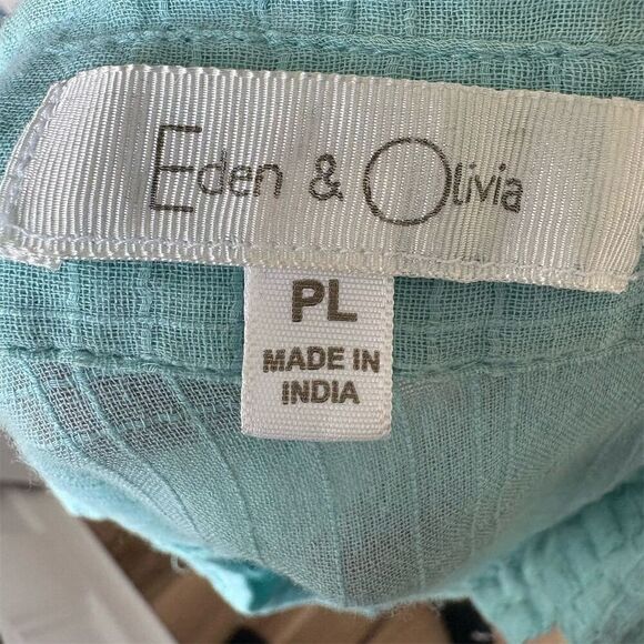 Eden & Olivia Women's 3/4 Sleeve Button-Up Shirt Blue Petites L Casual - Picture 4 of 5